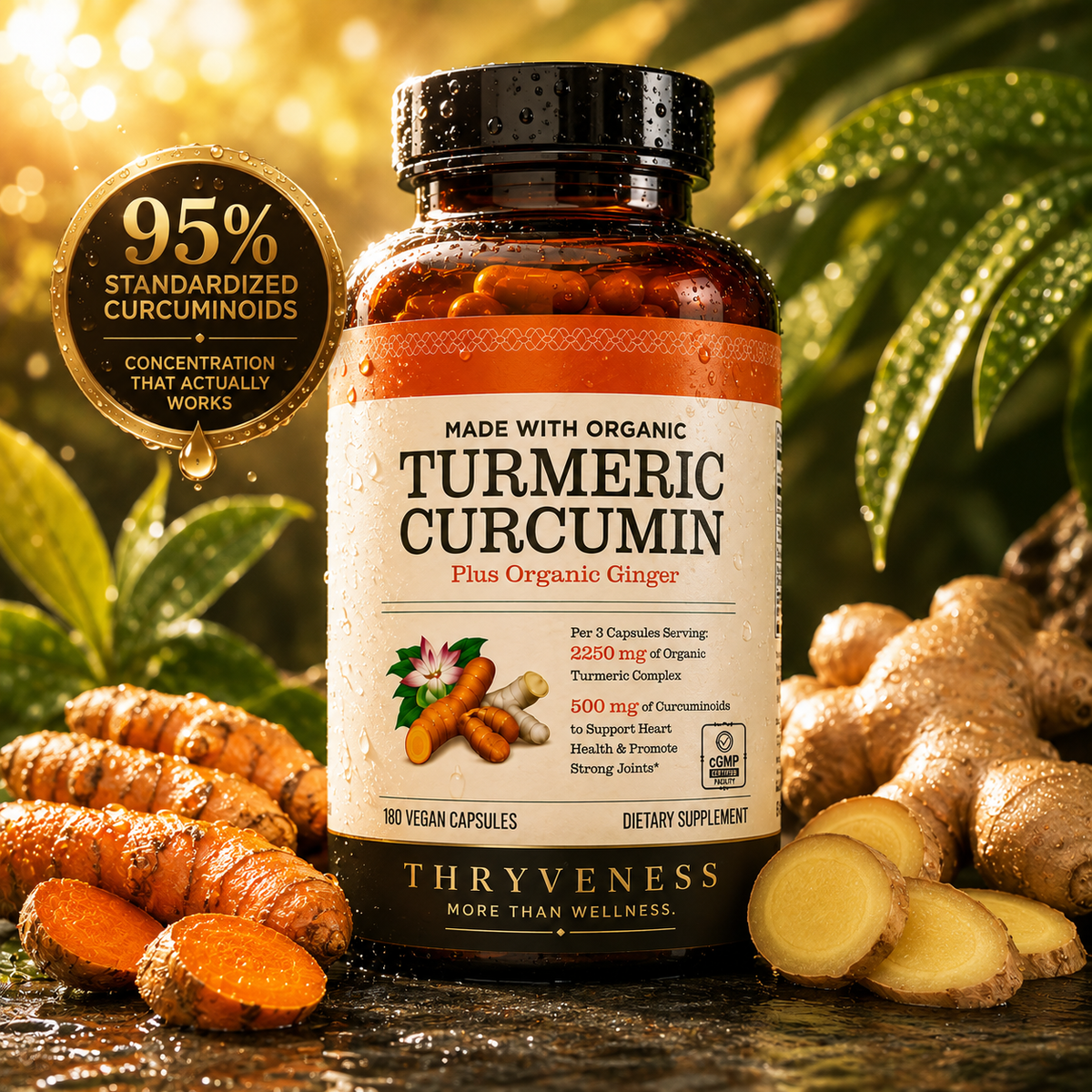 Organic 95% Standardized Curcominoids - Tumeric & Ginger - Join Health & Strength (30 Days)